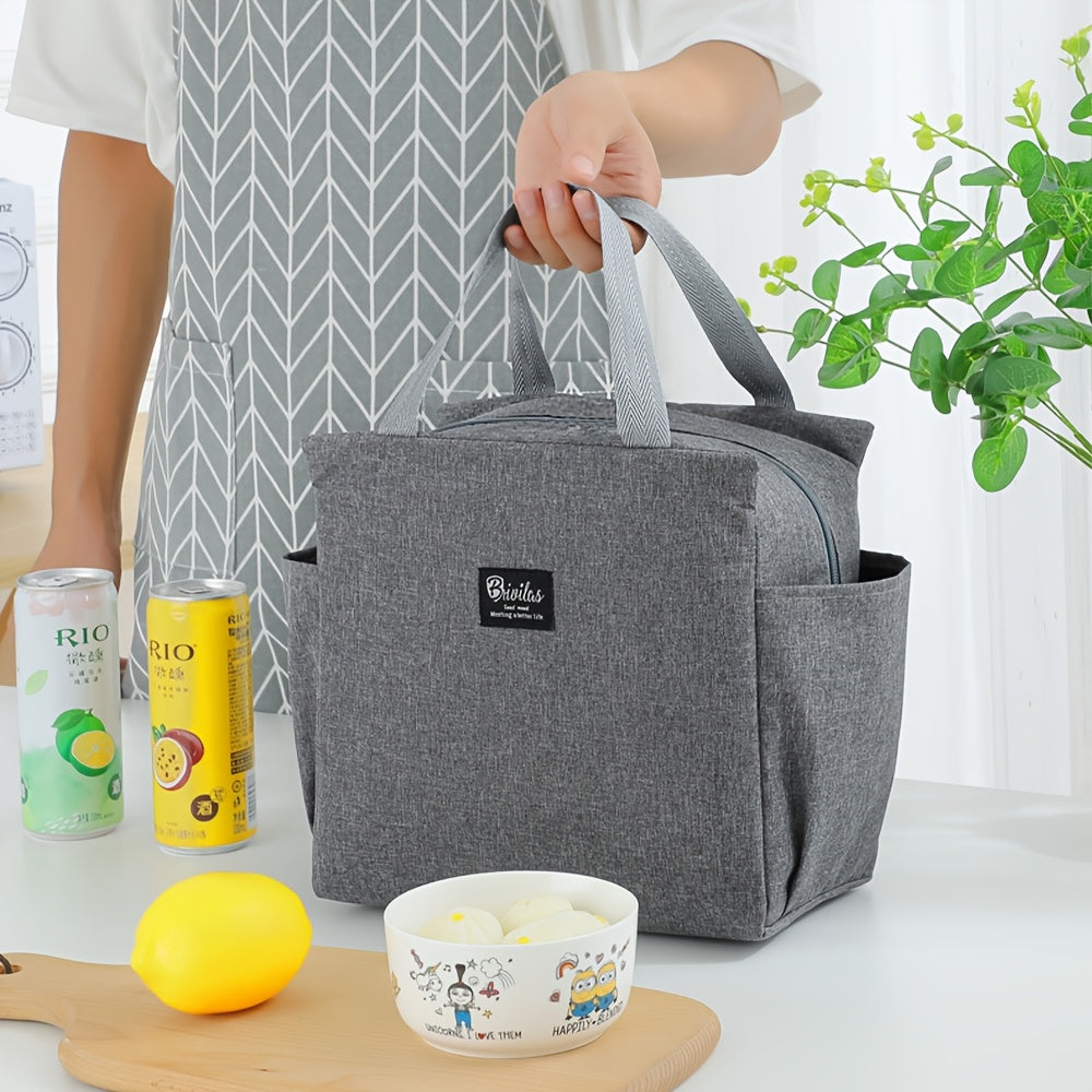 Thermal Lunch Bag for Women's Day: Insulated Flower Letter Print Cooler Bag, Portable Travel Picnic Bag for Office or School Gift.