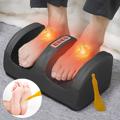 Electric foot massager with adjustable heat settings for improved circulation and relaxation, perfect for home spa use.