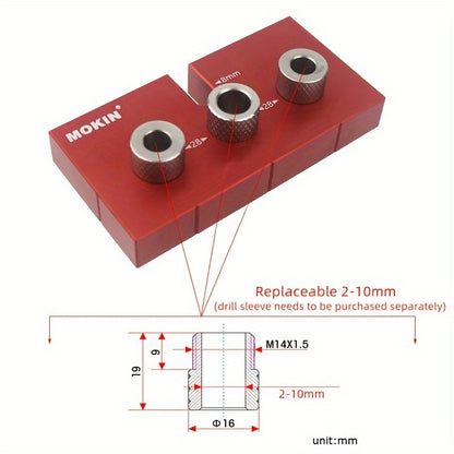 1pc Woodworking 3 in 1 Doweling Jig Kit for Furniture Connecting Hole Puncher Tools.