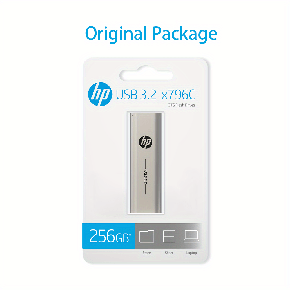 HP USB Type C Flash Drive with 64GB/128GB/256GB capacity, high speed, and real capacity for OTG devices.