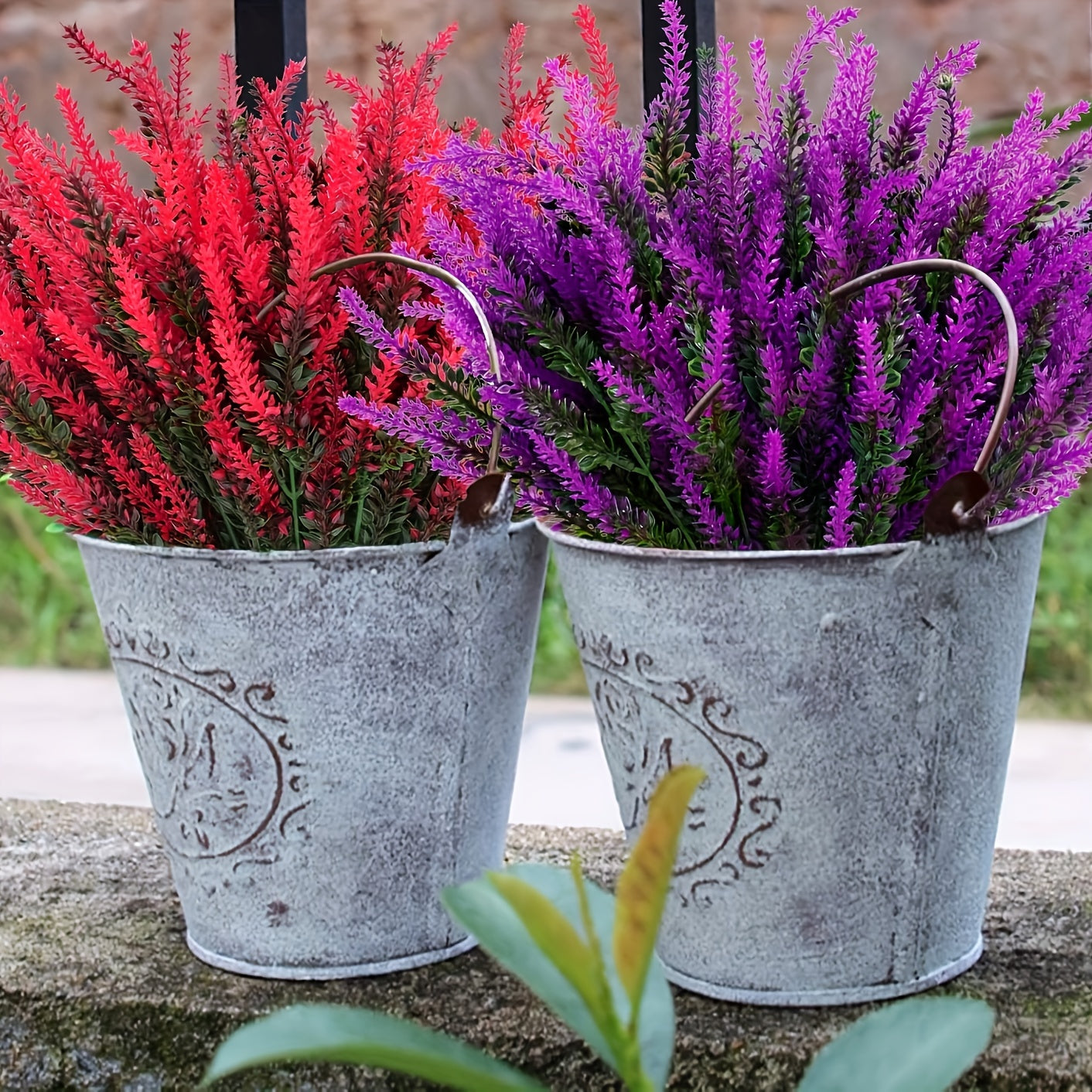 8 bundles of UV-resistant artificial lavender flowers for outdoor decoration by AUBEINSON.