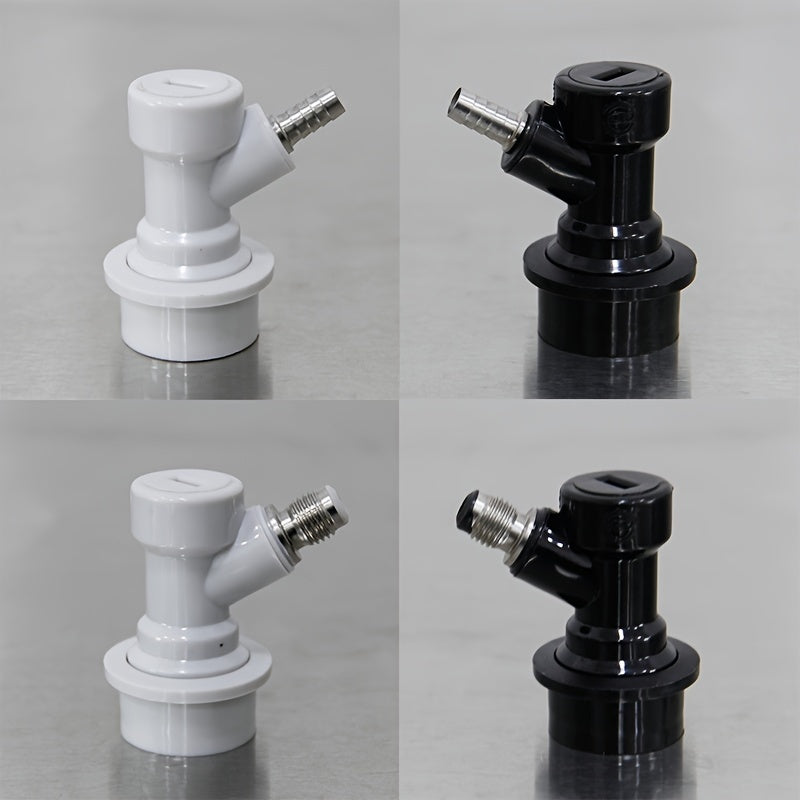 1pc Ball Lock Disconnect Beer Keg Connector with 1/4" Barb and 1/4" MFL fitting for beer gas dispensing.