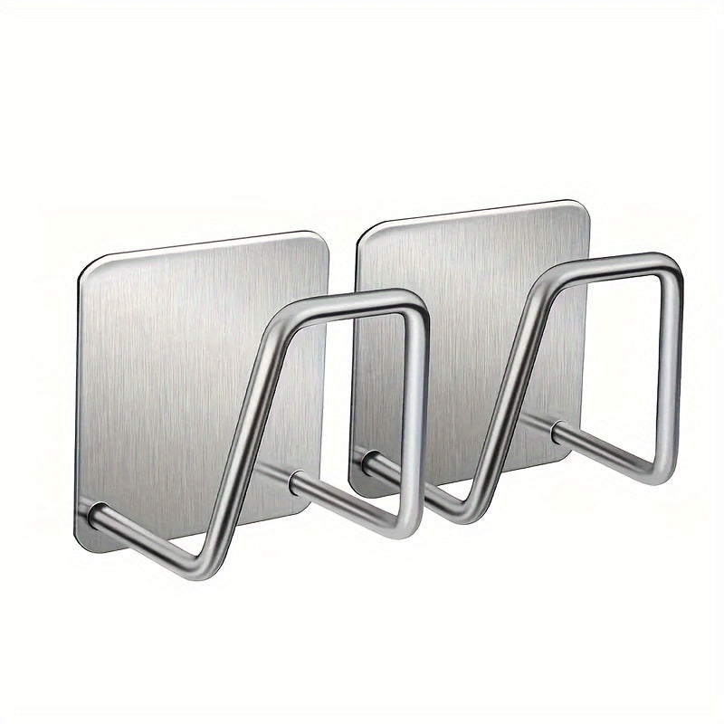 Set of 2/4 stainless steel kitchen and bathroom organizers - includes wall-mounted sink drain rack with hooks for storing sponges and cleaning supplies. Versatile storage solution for your home.