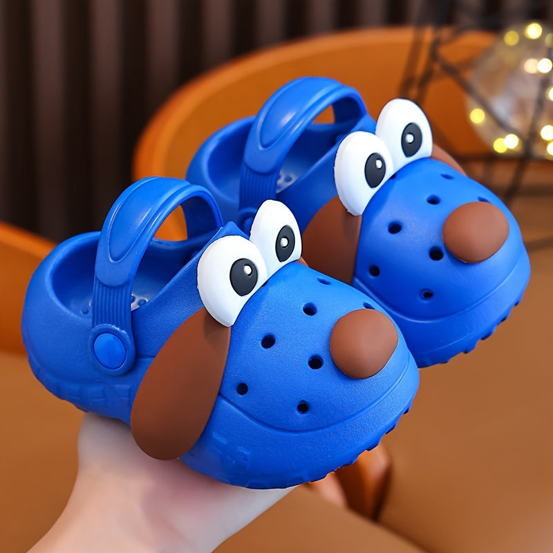 Girls' Hole Shoes, Cute Cartoon Dog Slippers, Kids' Walking Shoes, Lightweight Breathable Sandals for All Seasons