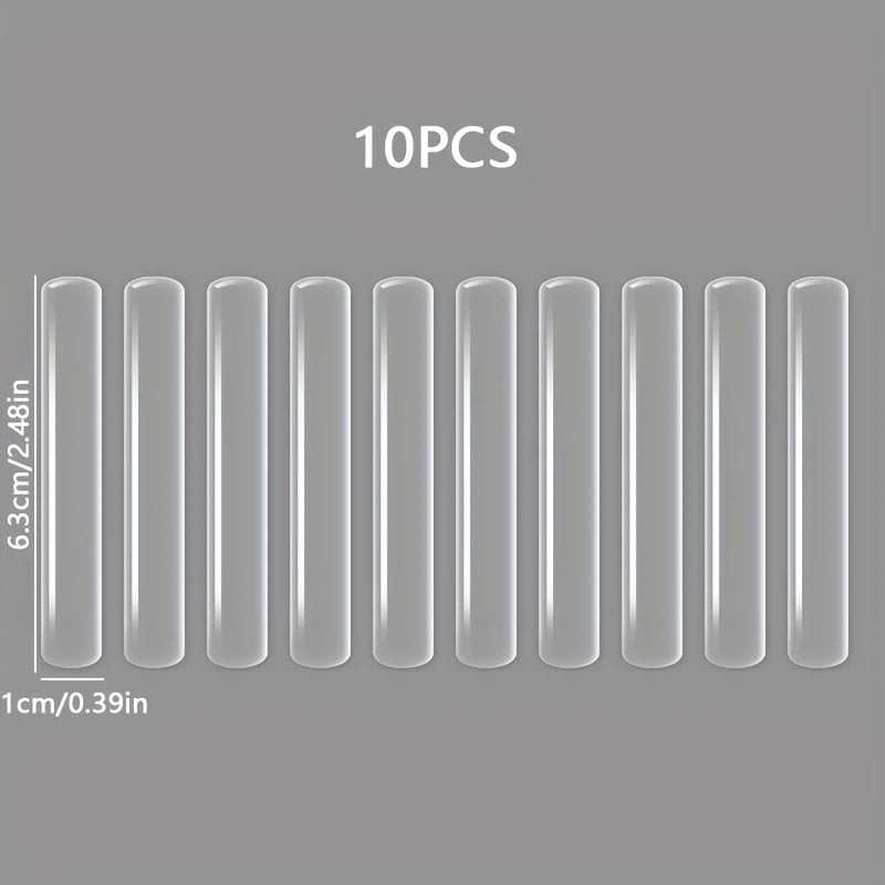 10 clear door anti-collision pads, 6.3cm*0.99cm silicone sealing strips for household use.