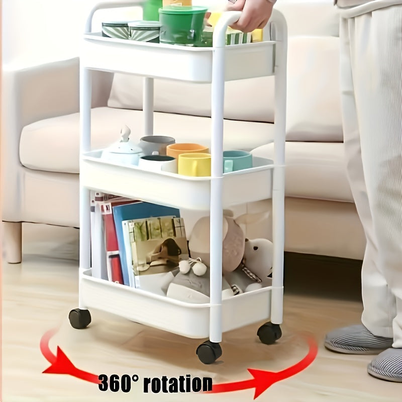 Multi-functional Storage Rack, Mobile Snack Cabinet with Movable Multi-layer Design