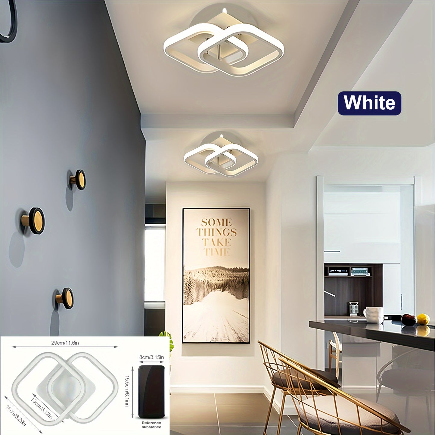 Dimmable LED ceiling light with metal chandelier and silicone shade. Suitable for bedroom, bathroom, kitchen, or hallway. Hardwired for 110V-240V compatibility.