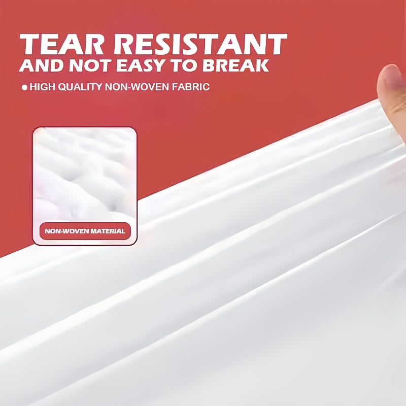 Two-pack of contemporary white disposable pillowcases made from tear-resistant non-woven fabric. These pillowcases are breathable and dust-free, making them ideal for use in hotels, beauty salons, and at home. Please line dry only.