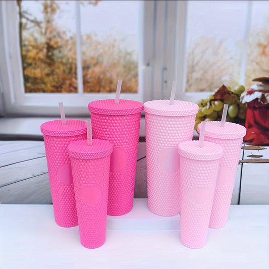 Set of 3 large capacity straw cups, perfect for travel, easy to carry. Great for gifting on New Year's or birthdays.