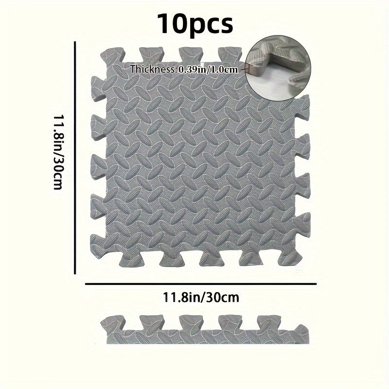 Easter Gift: 10-Pack of Foam Mats for Children Climbing with Non-Slip Anti-Fall Waterproof Technology. Mats are 30cm Long, 30cm Wide, and 1.0cm Thick, Available in 10 Colors for Arbitrary Splicing.