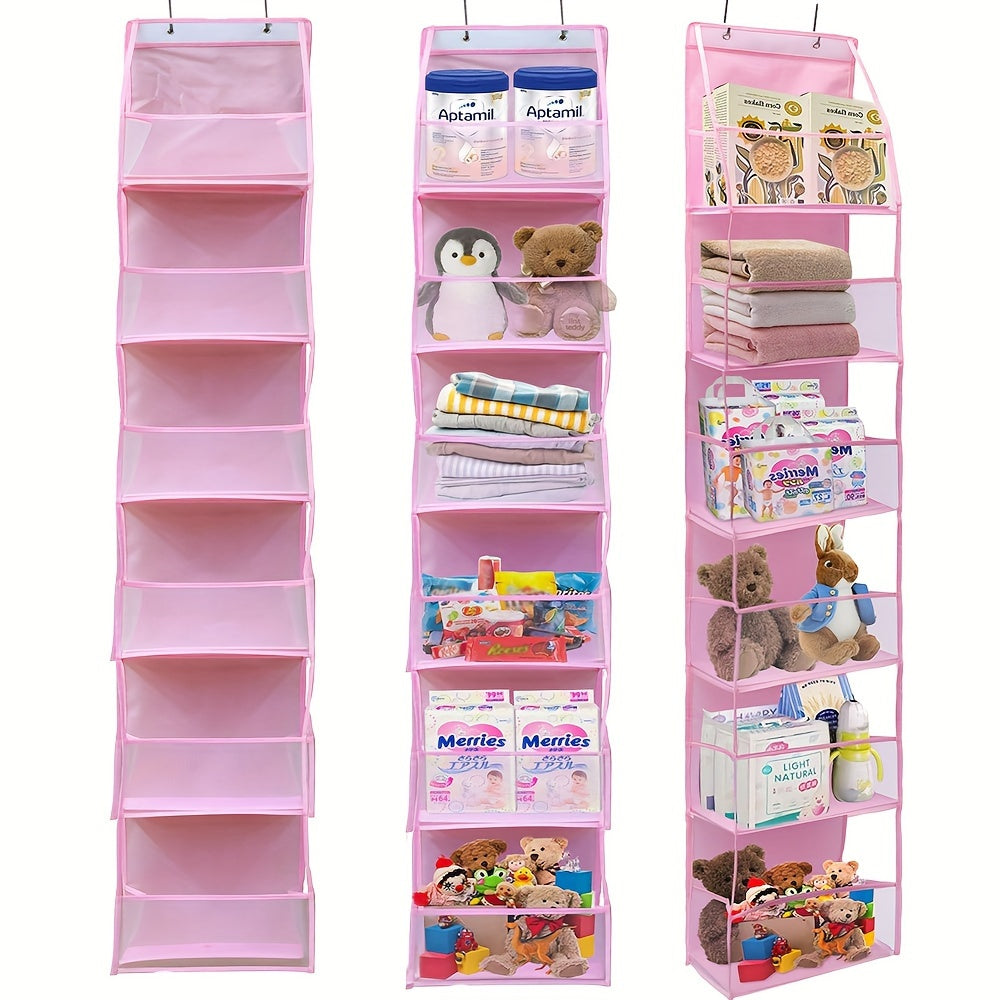 Multi-functional Over-the-Door Storage with 6 Spacious Pockets - Ideal for Storing Stuffed Animals, Clothing, Toys & Diapers in Nursery, Bedroom, or Bathroom.