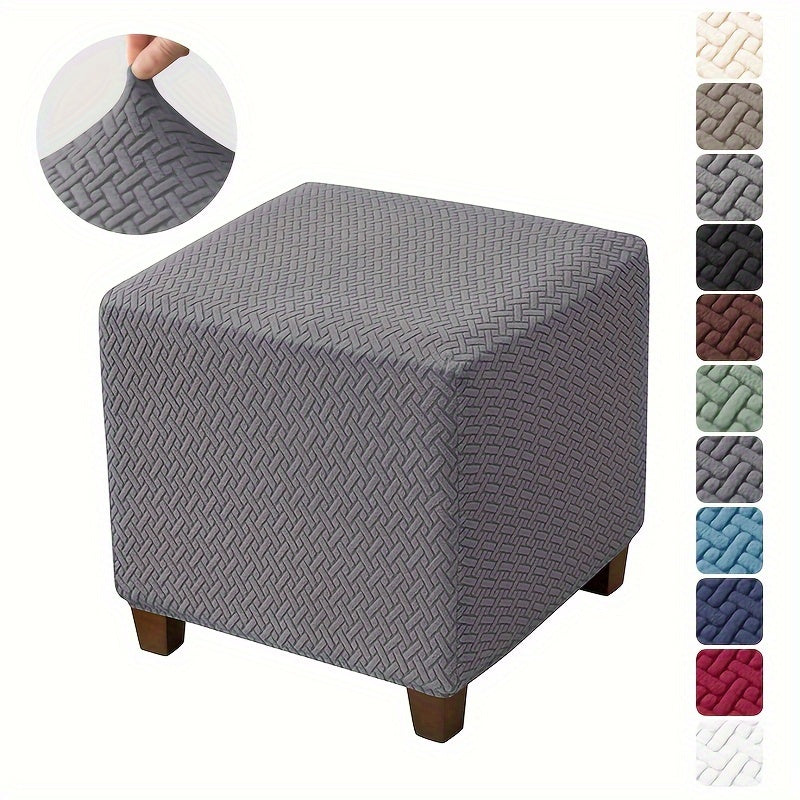 Elastic slipcover for ottoman stool, anti-dust, all-inclusive, perfect for home or office.