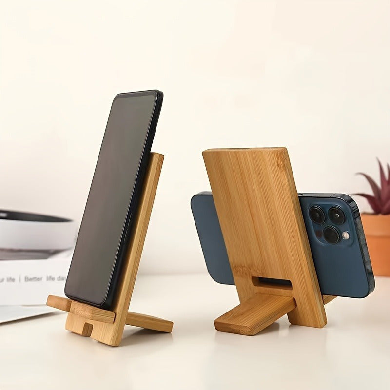 Top-Notch Wooden Phone Stand - Desktop Holder & Charging Dock with Adjustable Design, Compatible with Smartphones