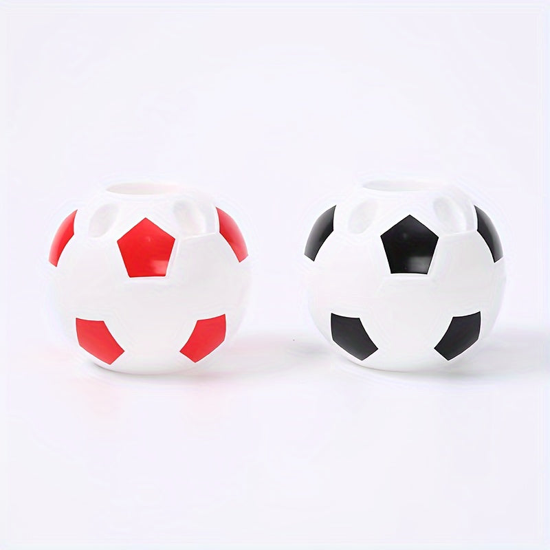 Soccer ball desk organizer - lightweight pen holder for office use.