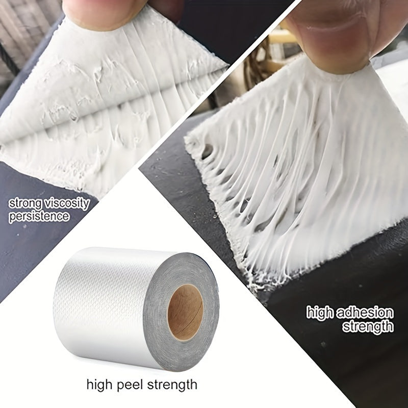 1 Roll of Super Adhesive Waterproof Butyl Tape for Roof, Pipe, and Wall Patching, Heat Resistant, Leakproof Seal.