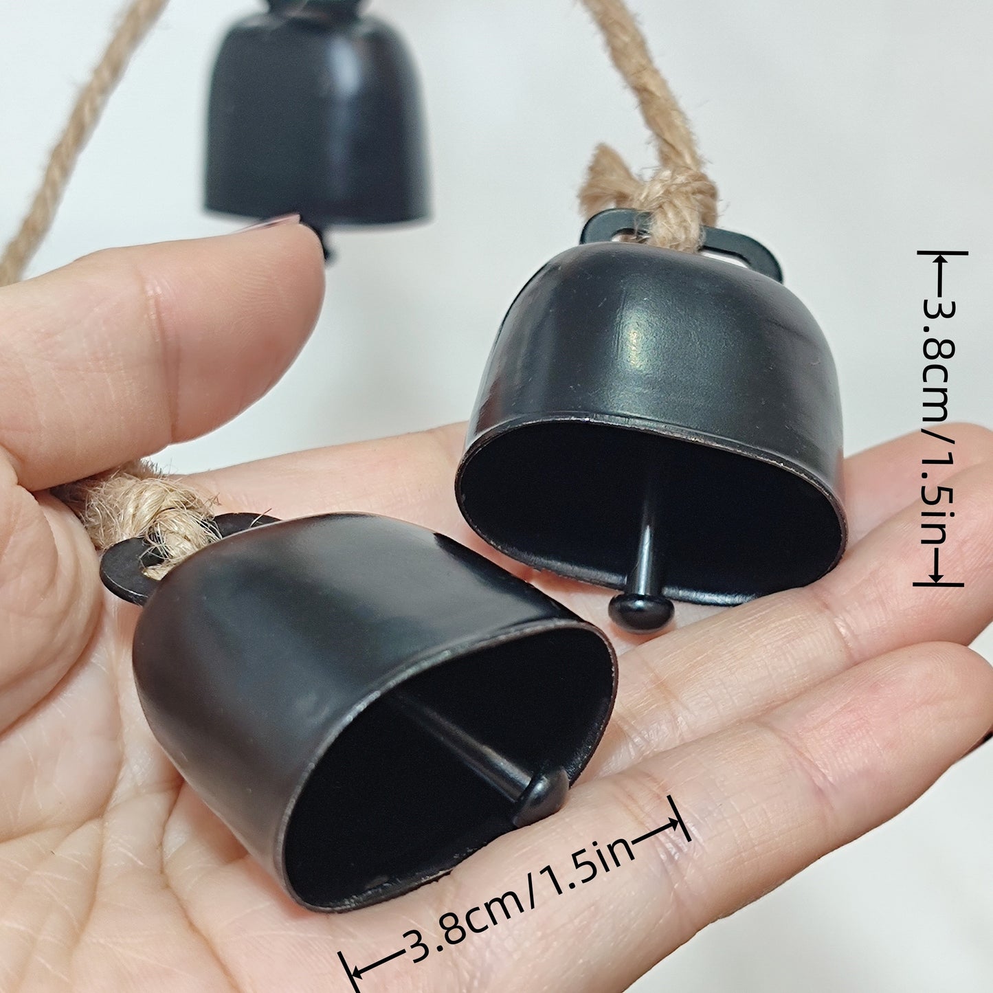 6-Pack of Cast Iron Cowbells with Rope for festive decorations and pet accessories