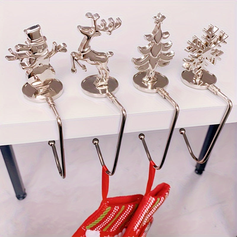 Our Christmas Socks Hook Metal Fireplace Ornament Set includes 1pc, 4pcs, or 6pcs of hooks to hang your festive socks on the fireplace. These hooks are perfect for storing your Christmas socks and make for a great holiday gift.