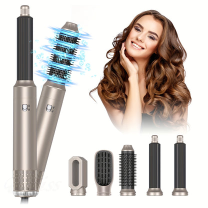 UKLISS 5 in 1 Blow Dryer Brush, 220V with European Standard Plug, 900W, Detachable hot air brush curling iron, negative ion air curling styler, hair styling tool with replacement brush head