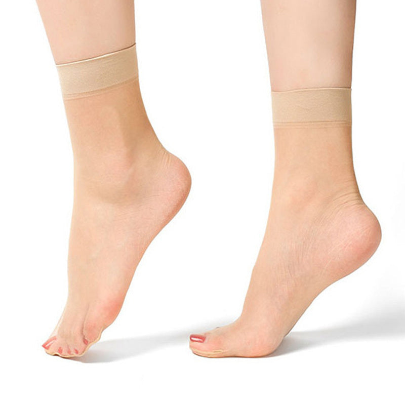 10 pairs of sheer ankle socks for women, one size