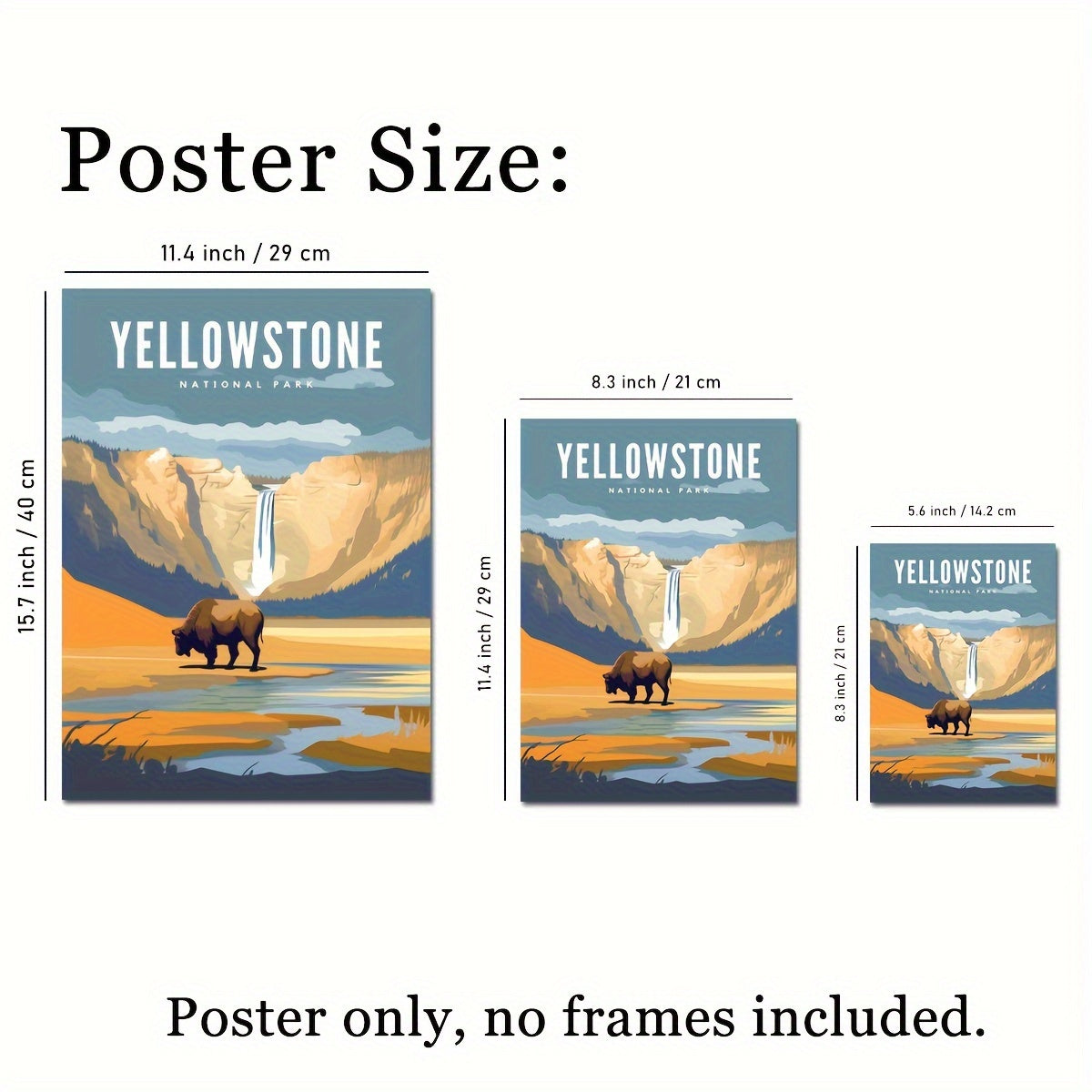 Set of 9 Large Size Modern Art Design Illustration Style Posters featuring Famous National Parks Landscapes. Frames not included. Perfect Gifts for Room Decor, Living Room, and Bedroom. Available in A3, A4, and A5 sizes.