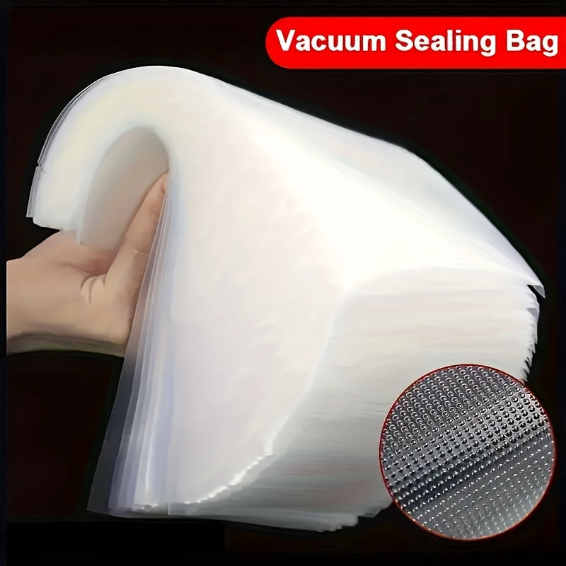 100 Vacuum Seal Bags with Textured Transparency - Ideal for Storing Grains, Meats, Fruits & Vegetables in the Kitchen - Great for Organizing and Preserving Food