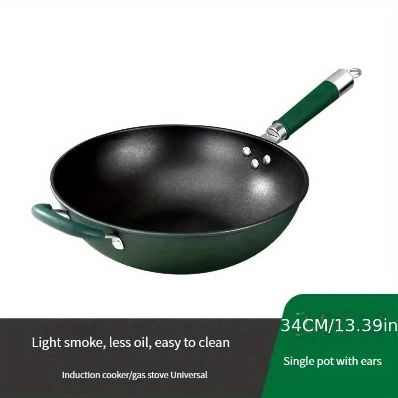 One-piece set of Non-Stick Cast Iron Skillet, Egg Fry Pan, Woks & Stir-Fry Pans for Gas Stove Top and Induction Cooker. Includes Kitchen Utensils, Gadgets, and Accessories for Home Kitchen.