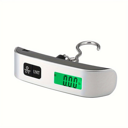 Portable electronic luggage scale with LCD display, suitable for weighing luggage up to 50kg/110lb.