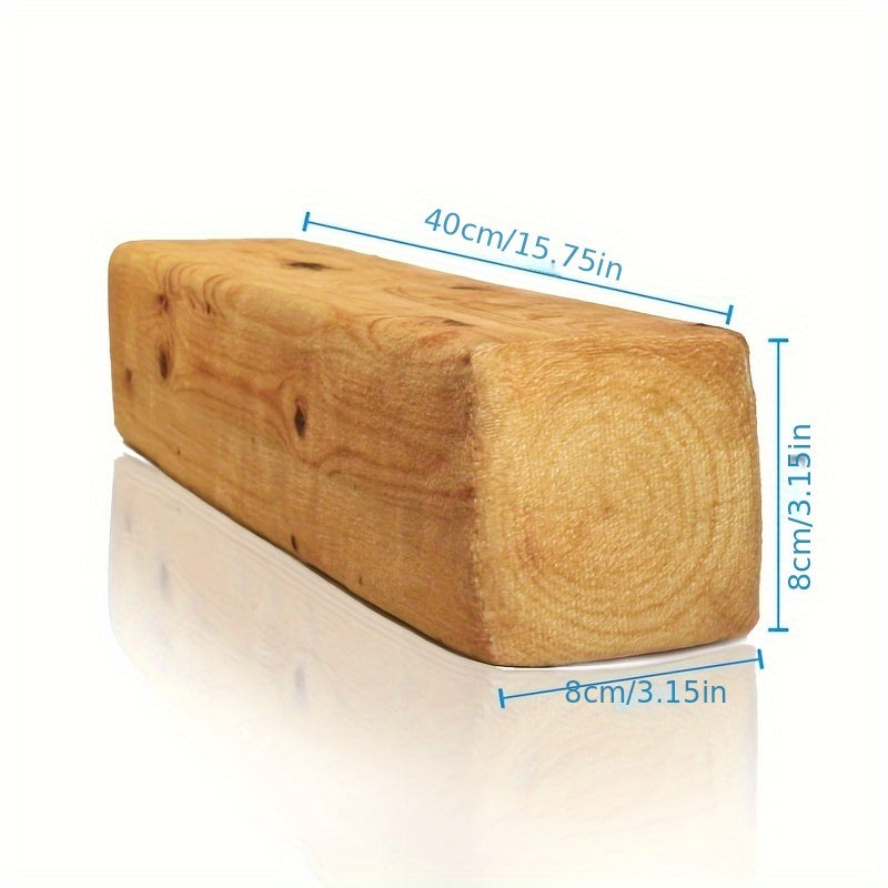 Wood-Strip Patterned Creative Square Pillow, Soft Plush Home Decor Cushion for Room