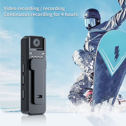 Body camera with audio and video recording, 6-hour 1080P recording, 180° rotating lens, night vision, body worn camcorder for personal travel, walking, and sports.