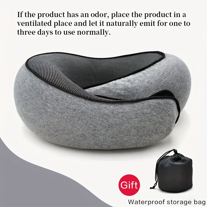 Travel in comfort with the durable and soft 1pc U-shaped neck cushion. This memory foam pillow provides slow rebound support for your neck, making it perfect for long flights or naps. The non-deformable design ensures it will maintain its shape.