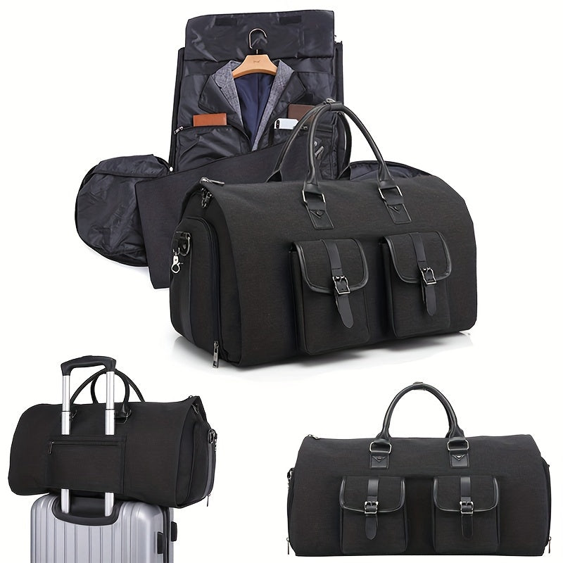 Large capacity men's suit luggage storage bag for business trips made of PU nylon