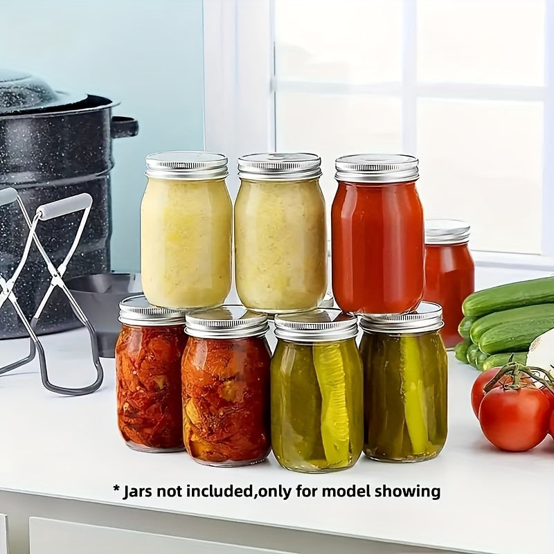 20 pieces/10 sets of can lids for both regular and wide mouth can sizes. These two-piece lids come with silicone sealing rings for leak-proof and safe storage. They are suitable for regular and wide mouth Mason jars, helping with kitchen organization and