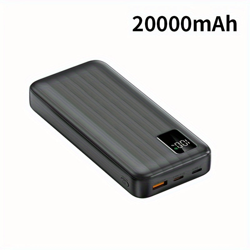 Портативный аккумулятор XPower 20000mAh с супербыстрой зарядкой 22.5W, LED-дисплеем, двойным входом/выходом, USB Type-C, универсальной совместимостью, перезаряжаемой литий-полимерной батареей, компактным дизайном.