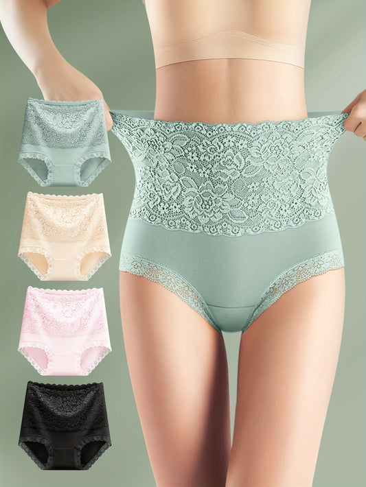 Floral print high waist briefs, seamless and comfy, perfect for women's lingerie.