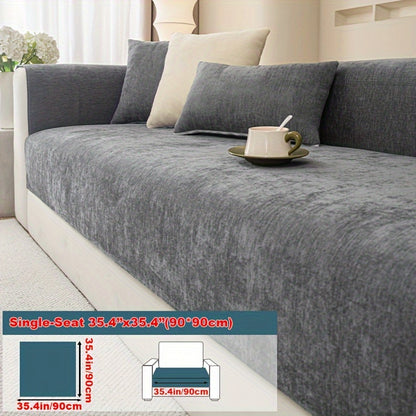 Chenille Sofa Cover suitable for armchairs to 4-seater sofas, pet-friendly, non-slip, machine washable - 1pc.