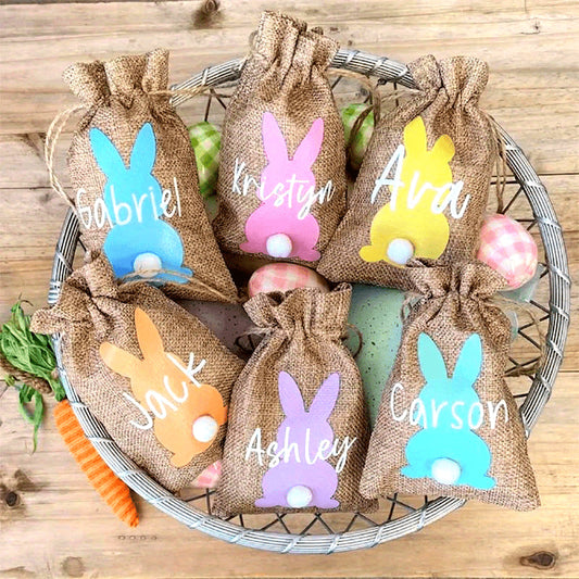 Choose from either a set of six or eight bunny rabbit gift bags, perfect for adding festive flair to your Easter party. These versatile bags are also great for Christmas, Halloween, Thanksgiving, New Year's, or Valentine's Day gifts.