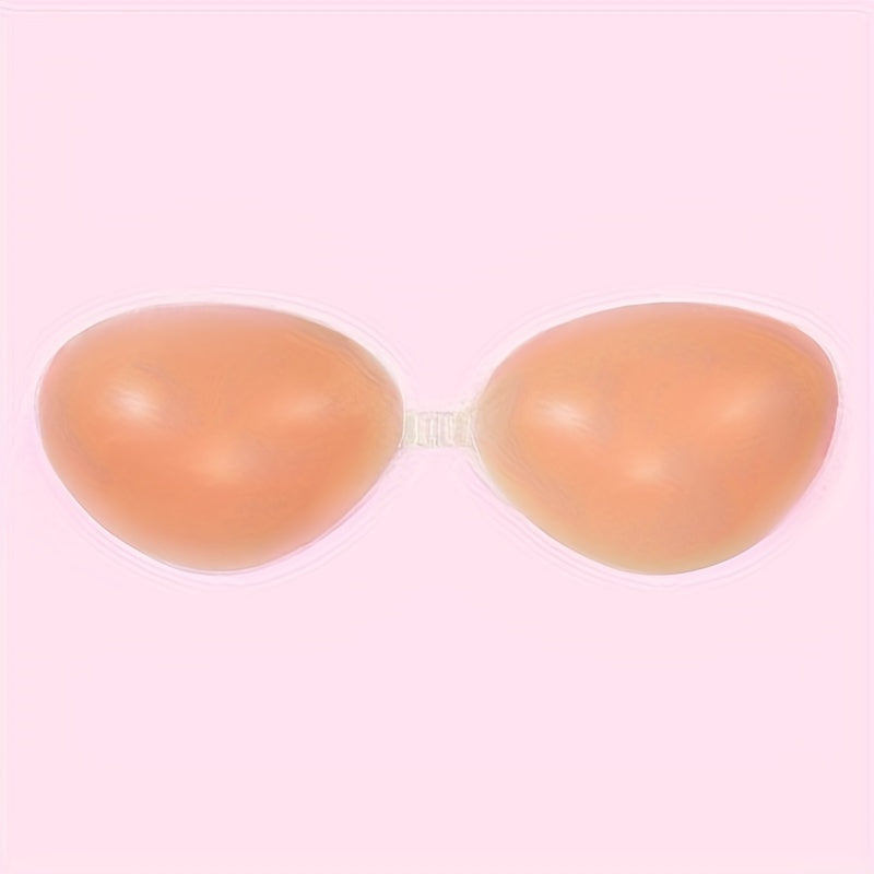 Seamless strapless push up silicone bra for women, invisible stick-on lift bra.