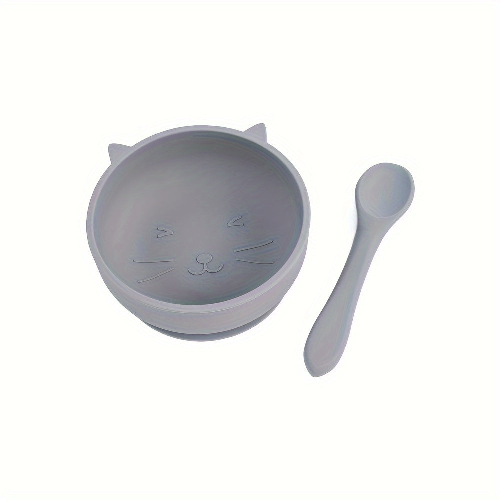 TYRY.HU Custom Feeding Bowl With Suction Cup, Silicone Bowl and Spoon Set, Perfect Christmas Gift