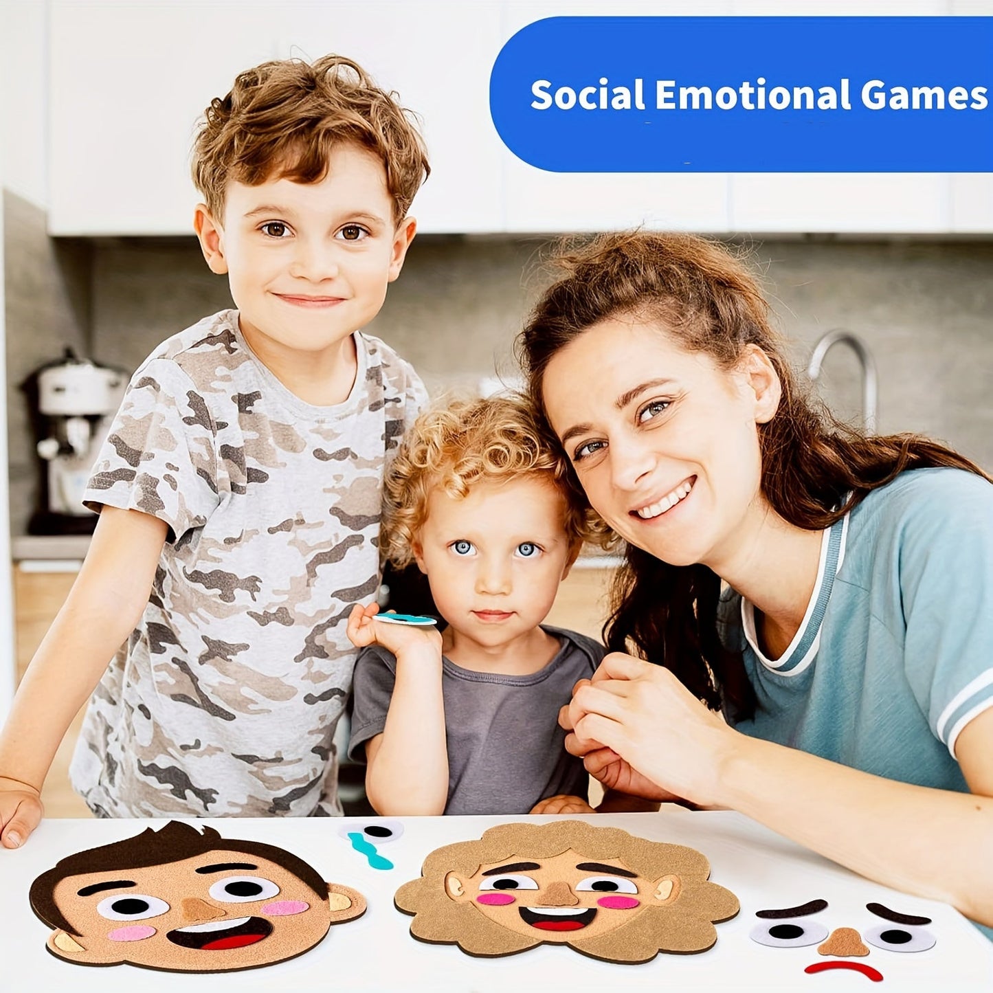 116-piece Social Emotional Learning Games Set, includes Family Members Face Mood Board Sensory Toys with Multiple Face Accessories. Perfect for Play Learning and makes a great Kids Gift.