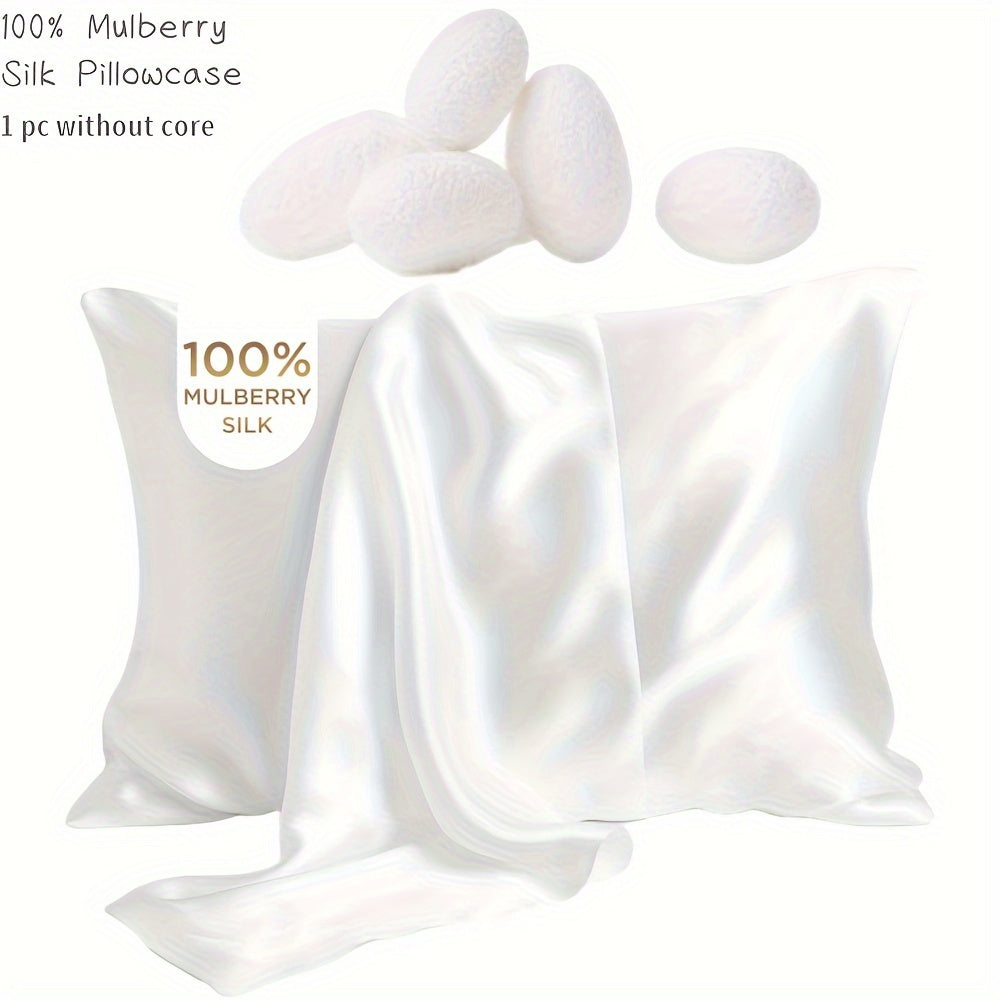 This Champagne-colored pillowcase is made of 100% Mulberry Silk and features a luxurious 19mm double-sided design. It is gentle on both hair and skin, with a hidden zipper for a seamless look. A perfect gift for ladies, gentlemen, and family members