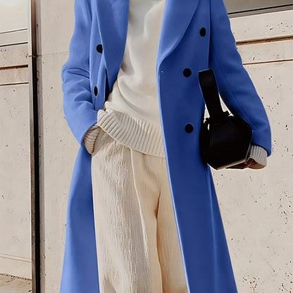 Double breasted lapel overcoat for fall & winter.