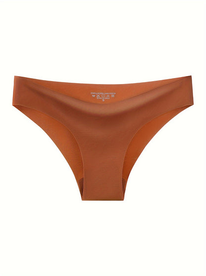 Three sexy seamless panties in solid colors with U-shaped waistband for comfortable fit, made of 85% polyamide and 15% elastane knit fabric. Each piece weighs 160g, sold as a set of 3.