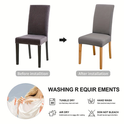 4/6 solid color stretchy chair covers