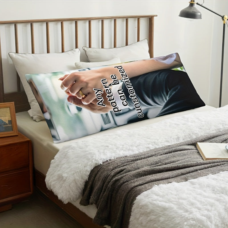 Get a Customized Photo Body Pillowcase measuring 50.8x137.16 cm! This Personalized Full Body Plush Pillow Cover features a Double-Sided Print, made from Soft Breathable Fabric with a Hidden Zipper. It is the perfect gift for Valentine's Day, Christmas