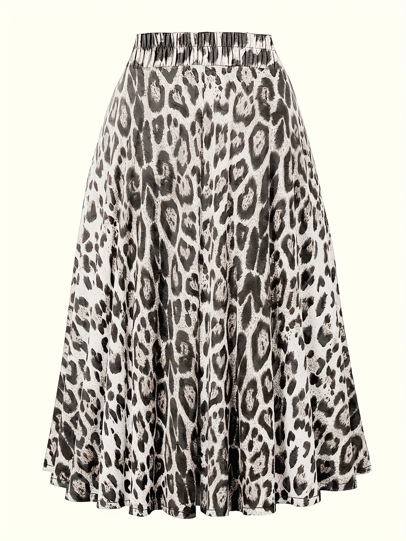 Leopard print knot skirt for plus size women, perfect for spring and summer.