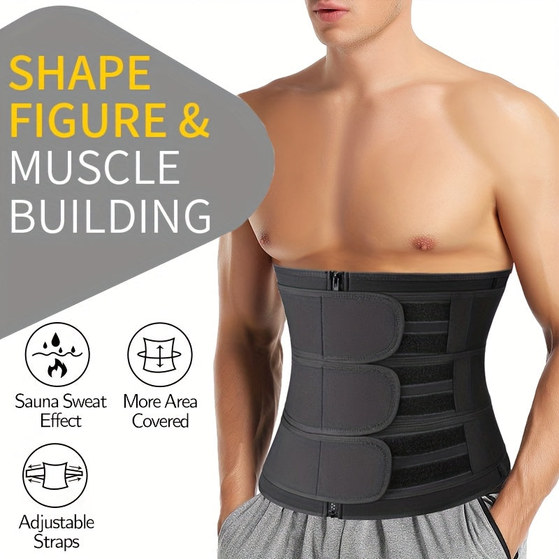 Men's waist trainer to reduce abdomen size and shape body, trim belly and sweat.