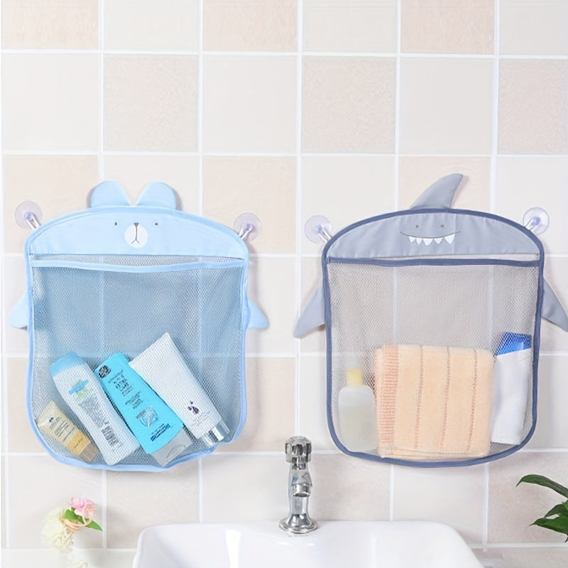 Bathroom accessories: Hang bath storage basket to organize toys and items stylishly.