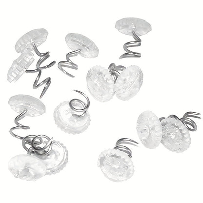 Set of 20 Clear Spiral Bed Skirt Fasteners, Non-Slip Holders for Sofa Covers, Transparent Clips for Duvets, Must-Have Home Items for Securing Bedding and Furniture