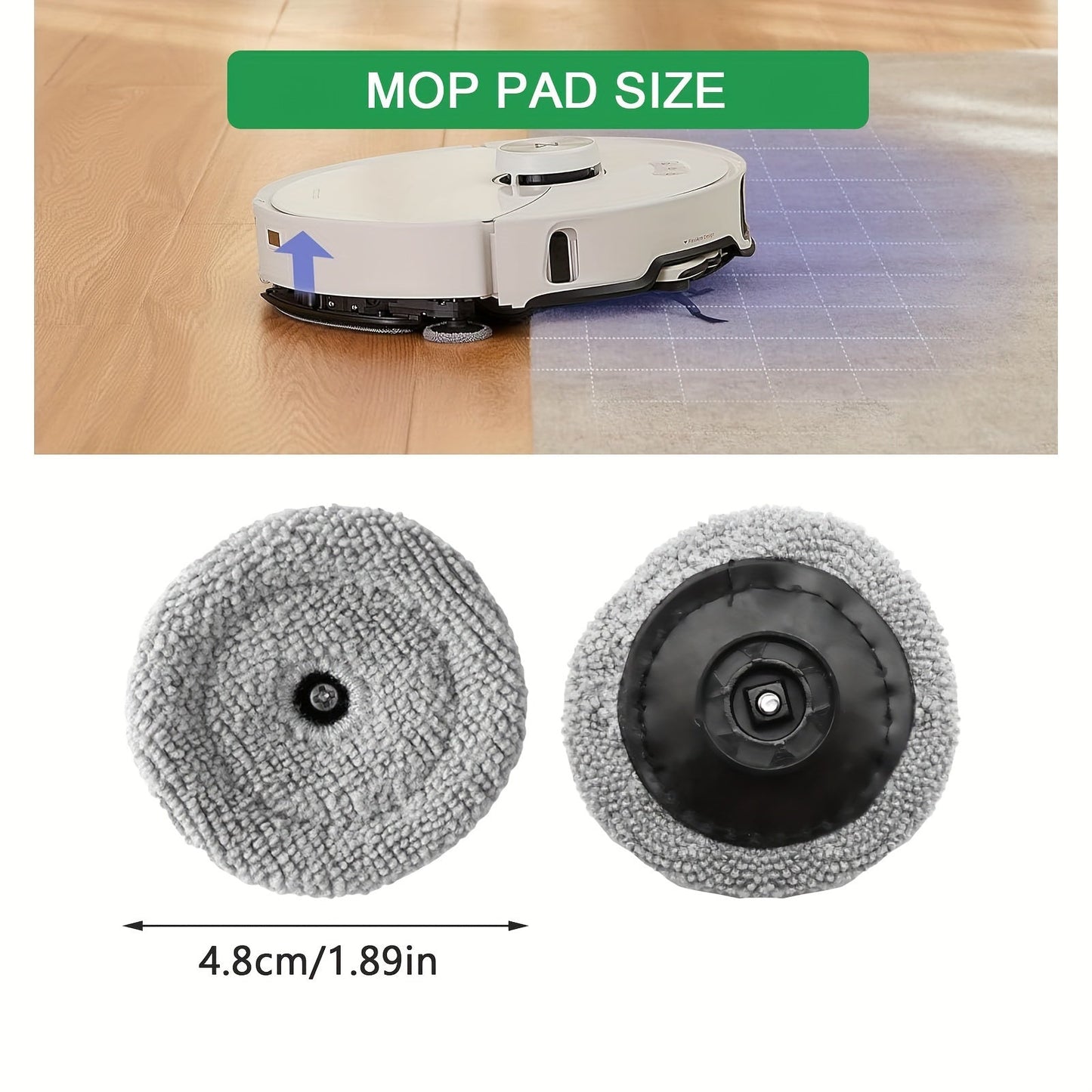 A set of 4 replacement parts for wet wipes, designed for use with the Roborock S8 MaxV Ultra and S8 Max Ultra robot vacuum cleaners. These parts include a microfiber mop pad with a washable edge, making it suitable for wet wipe accessories.