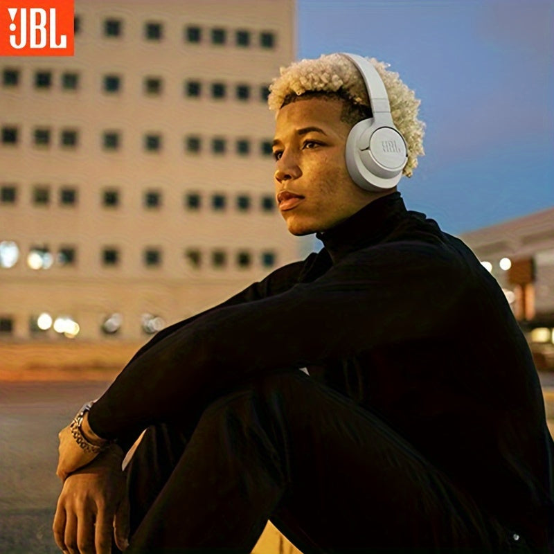 JBL TUNE 720BT Over-Ear Wireless Headphones with sound isolation, volume control, condenser mic, 3.5mm jack. Non-waterproof plastic design for phone, sports, exercise. Long battery life